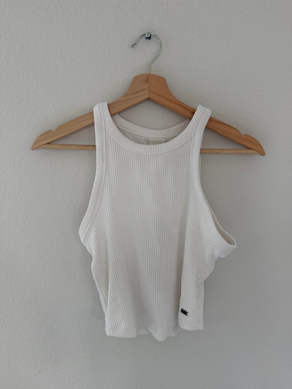 Zara Kids Girls White Ribbed Cropped Tank Top Size 13/14 Years